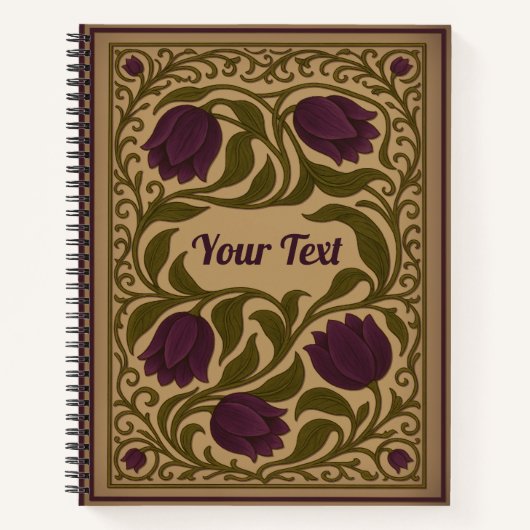 Paarse tulp  Bloemspiraal Notitieboek (Voorkant)
