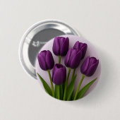 Paarse tulp broche ronde button 5,7 cm (Voorkant /achterkant)