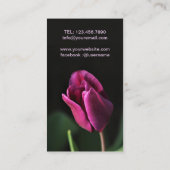 Paarse Tulp Close-up Visitekaartje (Achterkant)