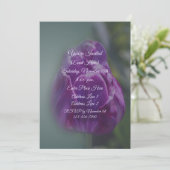 Paarse Tulp Flower Party Kaart (Staand voorkant)