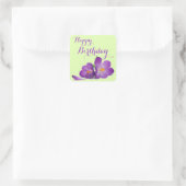 Paarse Tulp Happy Birthday Stickers (Tas)