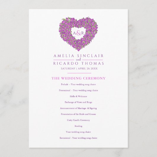 Paarse tulp hardesprek programmakaart (Voorkant)