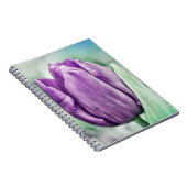 Paarse Tulp Kunst Bloem Journaal Notitieboek (Rechterzijde)