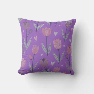 Paarse Tulp Kussensloop Kussen