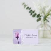 Paarse Tulp Lavendel Bloem Visitekaartje (Staand voorkant)