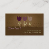 Paarse Tulp Mama Bellen Visitekaartjes (Achterkant)