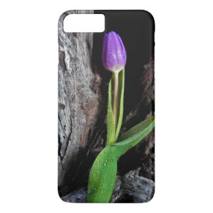 paarse tulp op driftwood Case-Mate iPhone case