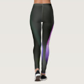Paarse tulp op rokerig zwart leggings (Achterkant)