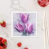 Paarse Tulp Papieren Servetten (Insitu)