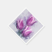 Paarse Tulp Papieren Servetten (Hoek)