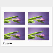 Paarse tulp rechthoekige sticker (Vel)