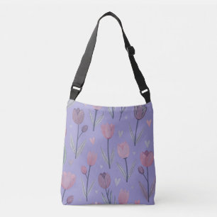 Paarse Tulp Schoudertas Crossbody Tas