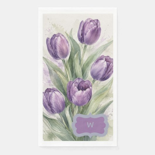 Paarse Tulp Servet (Voorkant)