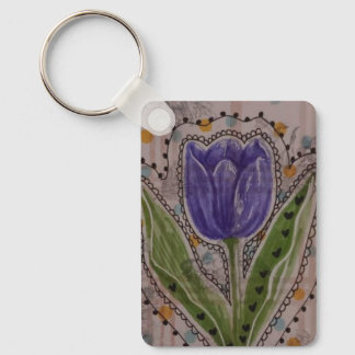 Paarse Tulp Sleutelhanger