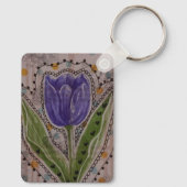 Paarse Tulp Sleutelhanger (Achterkant)
