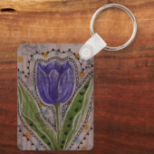 Paarse Tulp Sleutelhanger (Achterkant)