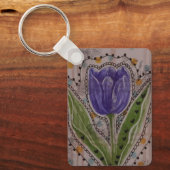 Paarse Tulp Sleutelhanger (Voorkant)