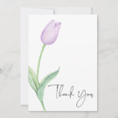 Paarse Tulp Solo Vrijgezellenfeest Bedankkaart (Voorkant)