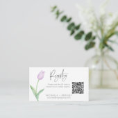 Paarse Tulp Solo Vrijgezellenfeest Registry Informatiekaartje (Staand voorkant)