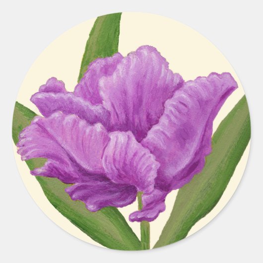 Paarse tulp sticker (Voorkant)