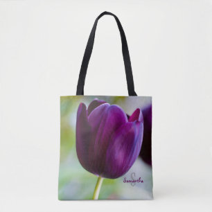 Paarse Tulp Tote tas