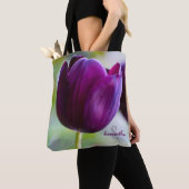 Paarse Tulp Tote tas (Dichtbij)