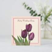 Paarse tulp vierkant Ruby Kaart (Staand voorkant)