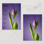Paarse tulp visitekaartje (Voorkant / Achterkant)