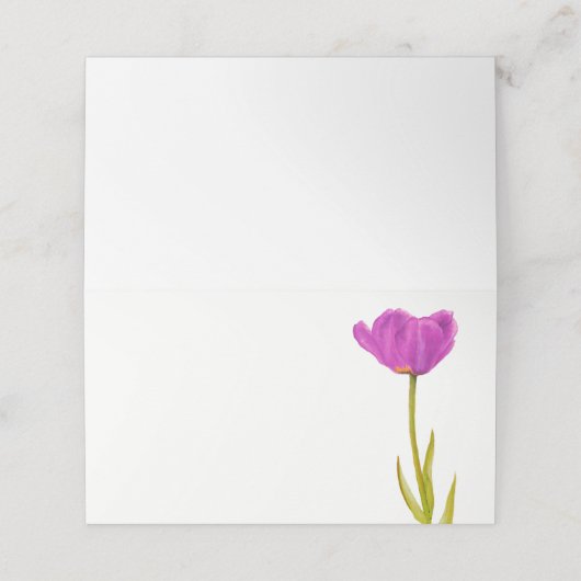 Paarse Tulp waterverf Art Guest Place kaarten Plaatskaartje (Buitenkant ongevouwen)