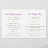 Paarse tulp waterverf huwelijksprogramma (Achterkant)