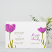 Paarse tulp waterverf huwelijksprogramma (Staand voorkant)