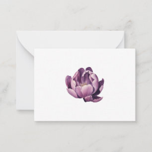 Paarse Tulp Waterverf Illustratie Notitiekaartje