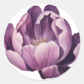 Paarse Tulp Waterverf Illustratie Ronde Sticker (Voorkant)