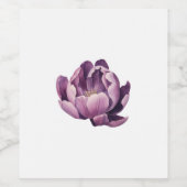 Paarse Tulp Waterverf Illustratie Wijn Etiket (Enkel label)