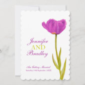 Paarse Tulp waterverf Kunst Lente bruiloft Kaart (Voorkant)