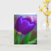 Paarse tulp Wenskaart Kaart (Gele Bloem)