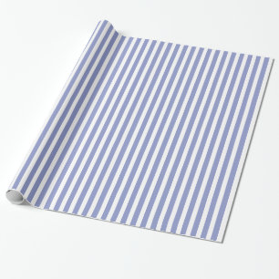 Paarse Tulp & Wit Gestreept Patroon Cadeaupapier