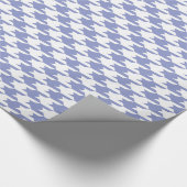 Paarse Tulp & Wit Houndstooth Patroon Cadeaupapier (Hoek)