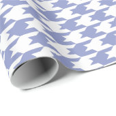Paarse Tulp & Wit Houndstooth Patroon Cadeaupapier (Rol Hoek)