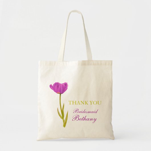 Paarse tulpbloem, bruidsschat tote bag