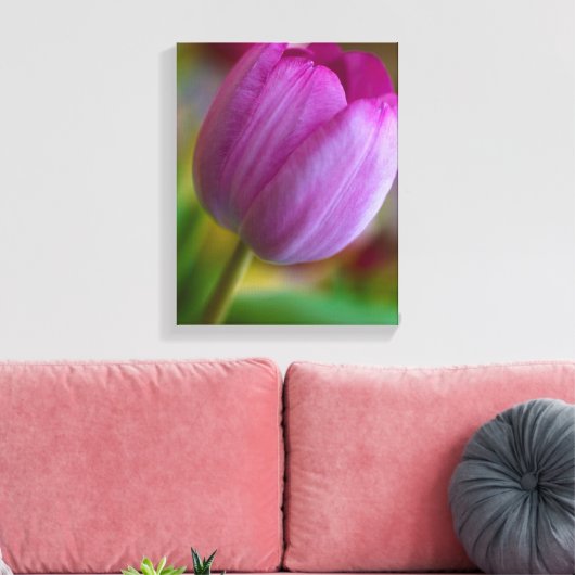 Paarse tulpbloem Canvas druk (Insitu (Woonkamer))