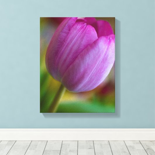 Paarse tulpbloem Canvas druk (Insitu (Houten vloer))