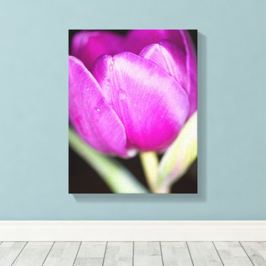 Paarse tulpbloem Canvas druk (Insitu (Houten vloer))