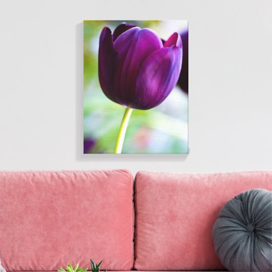 Paarse tulpbloem Canvas druk (Insitu (Woonkamer))