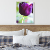 Paarse tulpbloem Canvas druk (Insitu (Slaapkamer))