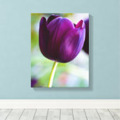 Paarse tulpbloem Canvas druk (Insitu (Houten vloer))