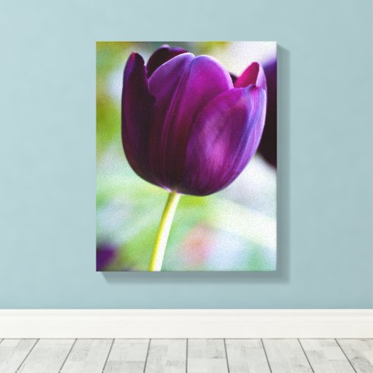 Paarse tulpbloem Canvas druk (Insitu (Houten vloer))