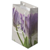 Paarse tulpbloem, speciale cadeautassen klein cadeauzakje (Achterkant Gekanteld)