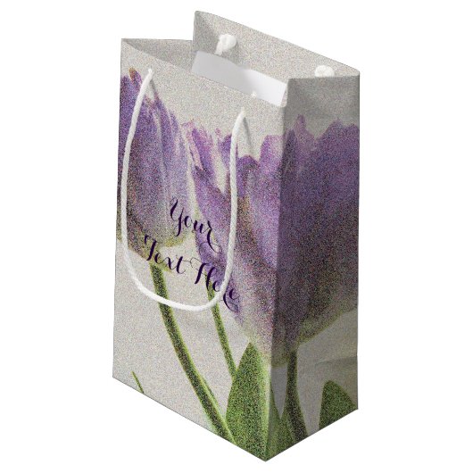 Paarse tulpbloem, speciale cadeautassen klein cadeauzakje (Achterkant Gekanteld)