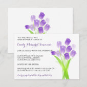 Paarse Tulpen - 3x5 Baby shower Uitnodiging (Voorkant / Achterkant)